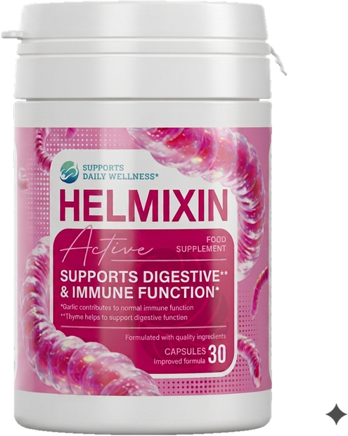 Embalaža Helmixin Active, 30 kapsul